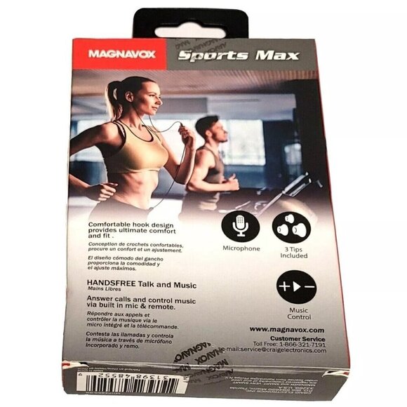 Magnavox Sports Max Ear Hook Earbuds Earphones MHP4855 - Picture 2 of 2